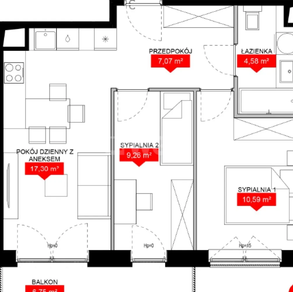 Mieszkanie na  sprzedaż Wrocław - Jasny, stylowy apartament 48 m2 na 5 piętrze z balkonem - kompaktowa perełka w sercu Wrocławia, idealna na wygodne życie lub pewną inwestycję.